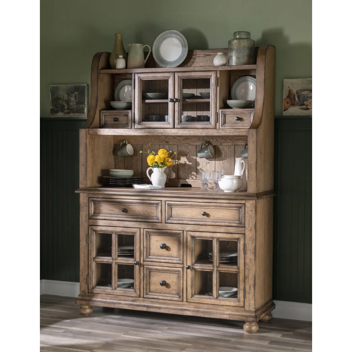 Server Dining Storage Barnwood Oak 7