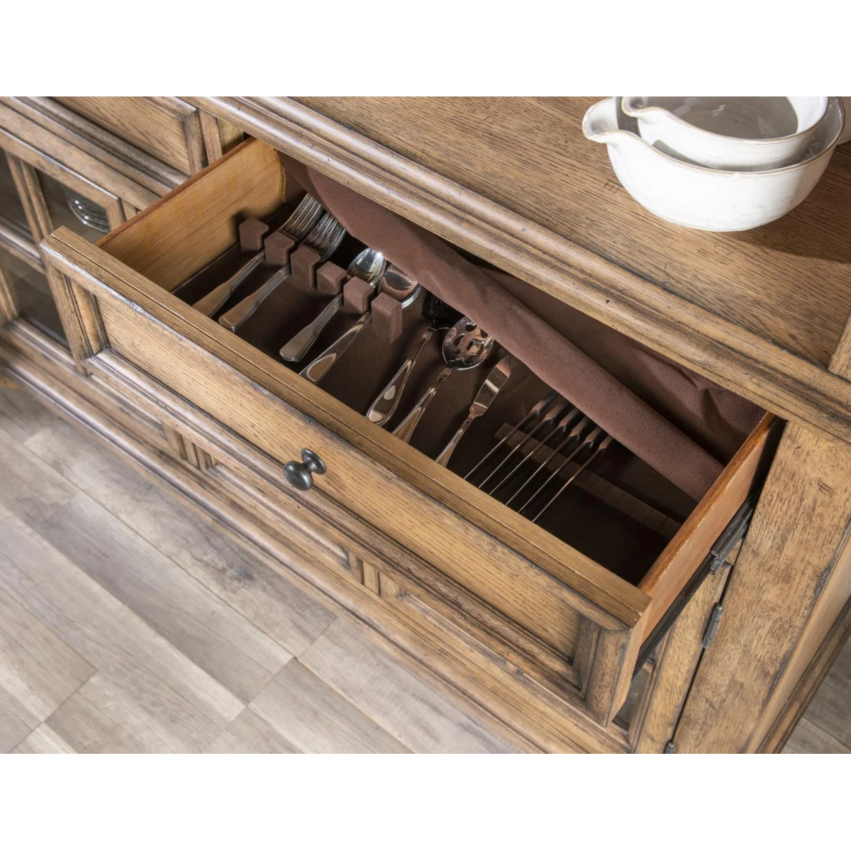 Server Dining Storage Barnwood Oak 9