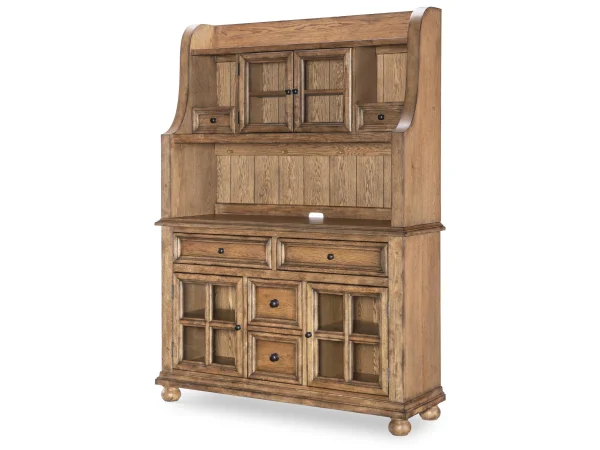 Complete Hutch And Server Dining Storage Barnwood Oak