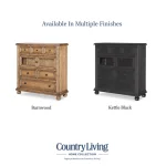Glass Door 6 Drawer Chest Chests Barnwood Oak 17