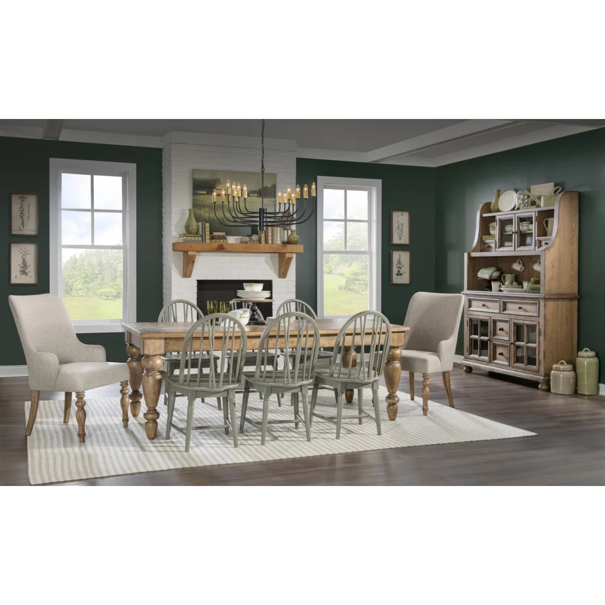 Chimney Leg Table Dining Tables Barnwood Oak 12