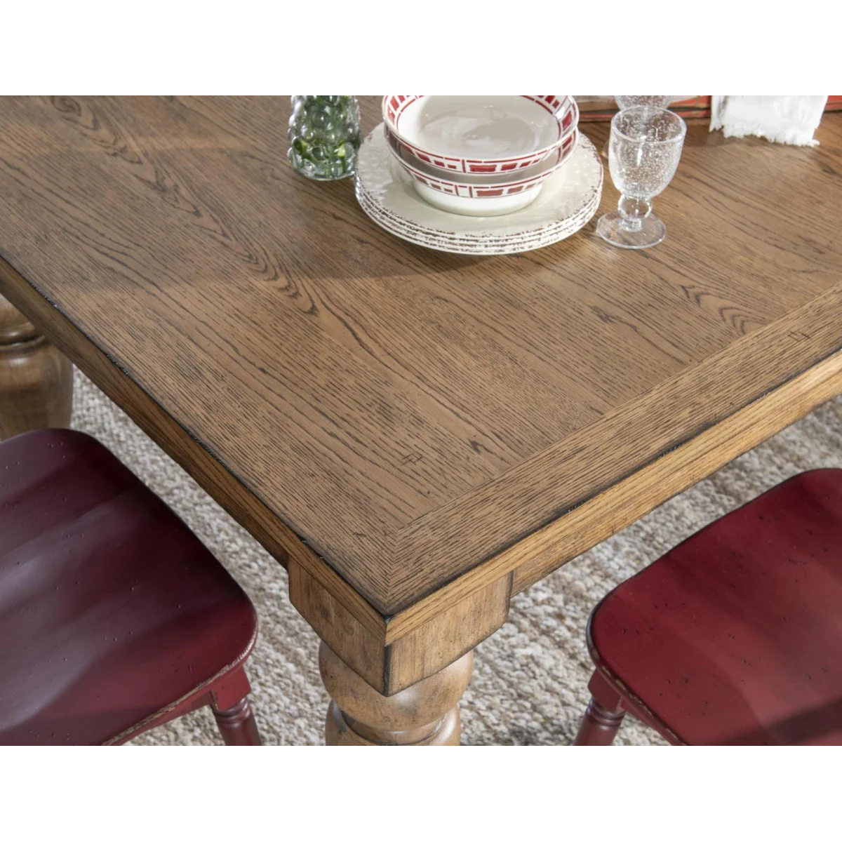 Chimney Leg Table Dining Tables Barnwood Oak 14