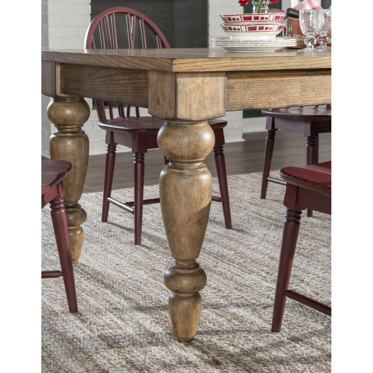 Chimney Leg Table Dining Tables Barnwood Oak 15
