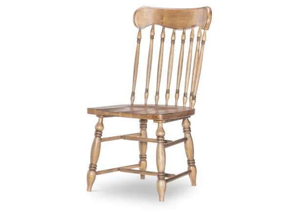 Turned Spindle Side Chair Chairs & Benches Barnwood Oak