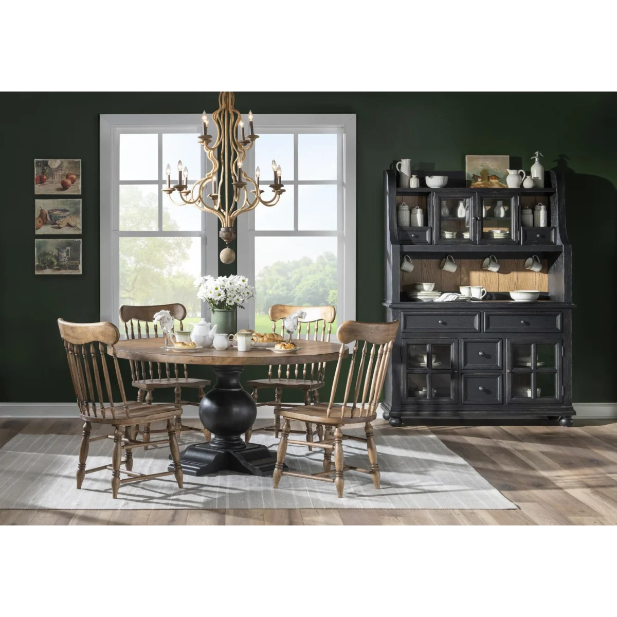 Turned Spindle Side Chair Chairs & Benches Barnwood Oak 9