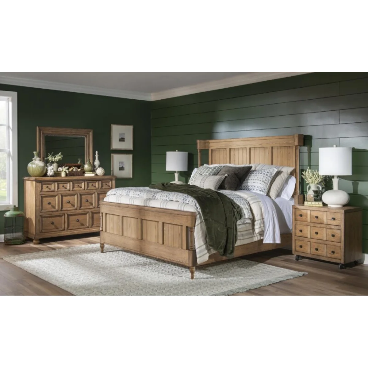 Nightstand 3 Drw W/ Casters Nightstands Barnwood Oak 8