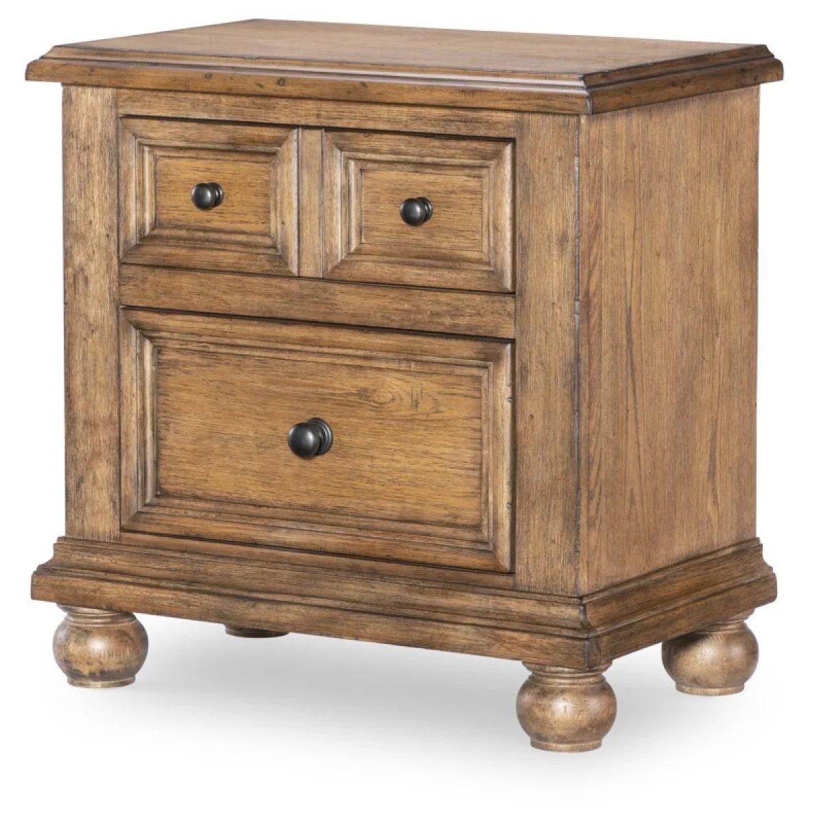 Apothecary Ns 2 Drw W/ Power Nightstands Barnwood Oak 4