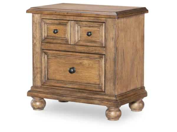 Apothecary Ns 2 Drw W/ Power Nightstands Barnwood Oak