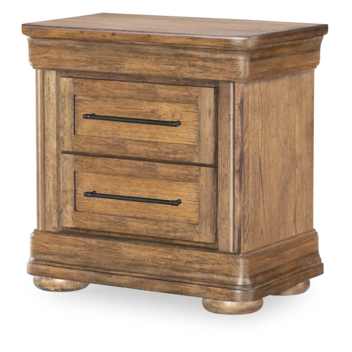 Nightstand 2 Drw W/ Power Nightstands Barnwood Oak 4