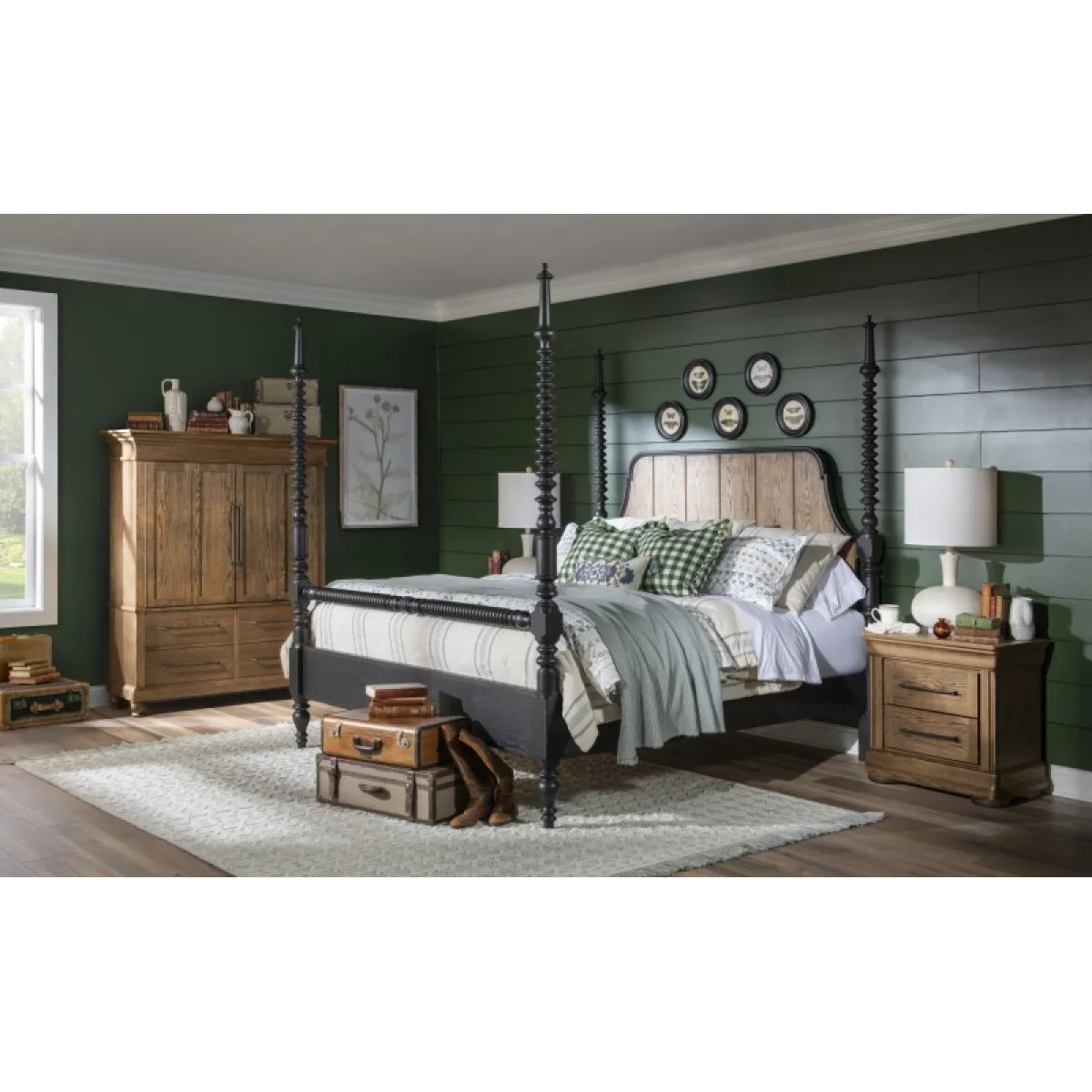 Nightstand 2 Drw W/ Power Nightstands Barnwood Oak 6