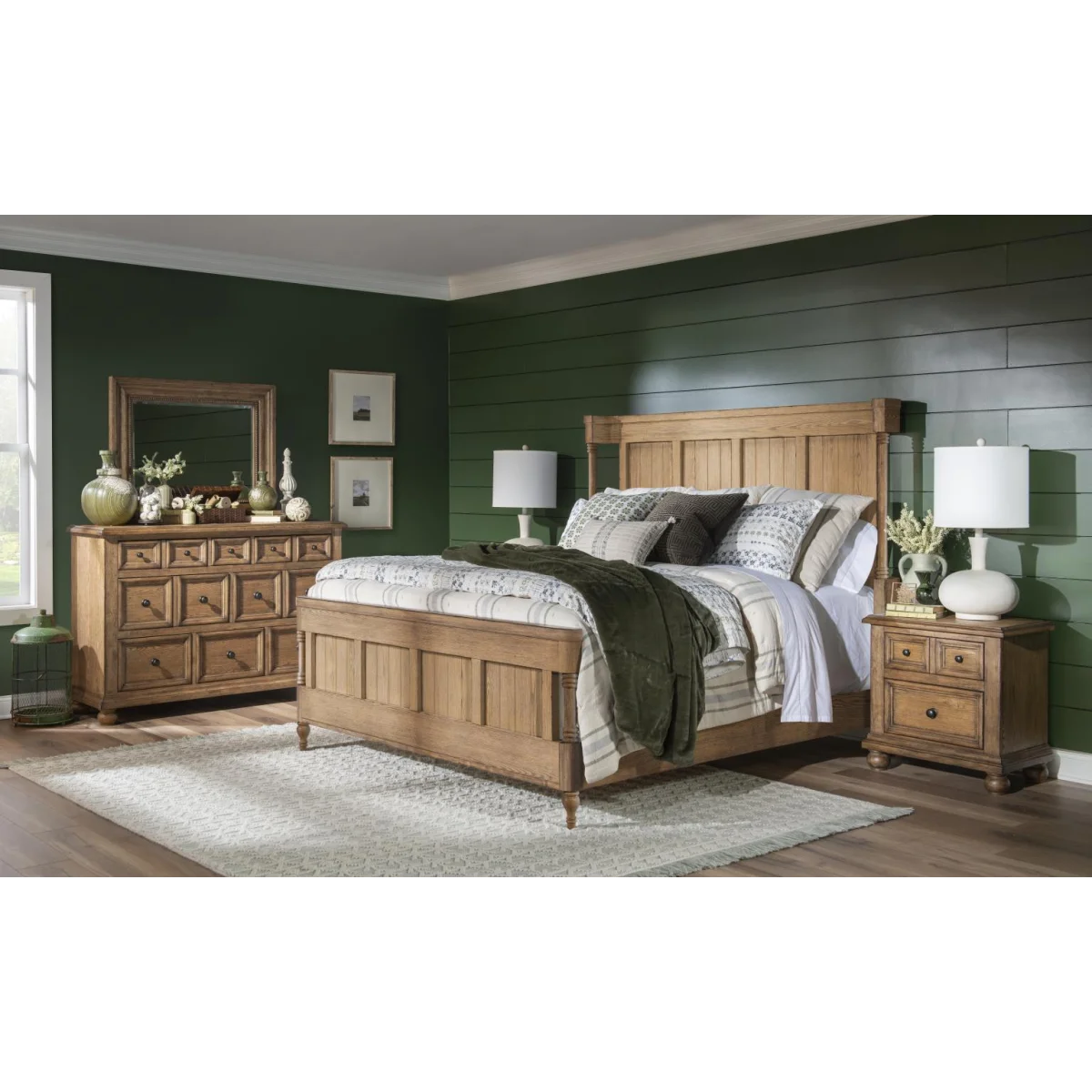 Complete Shelter Bed 5/0 Queen Beds Barnwood Oak 8
