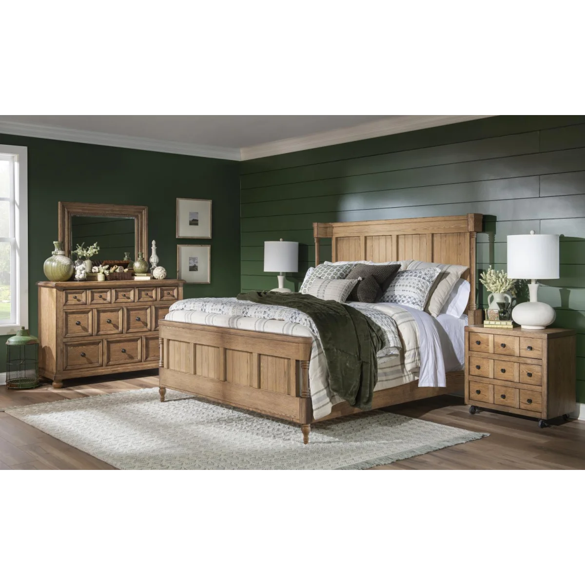 Complete Shelter Bed 6/6 King Beds Barnwood Oak 8