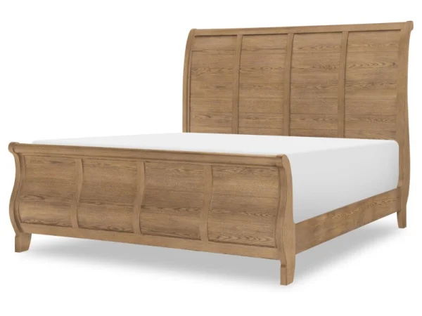 Complete Sleigh Bed 5/0 Queen Beds Barnwood Oak