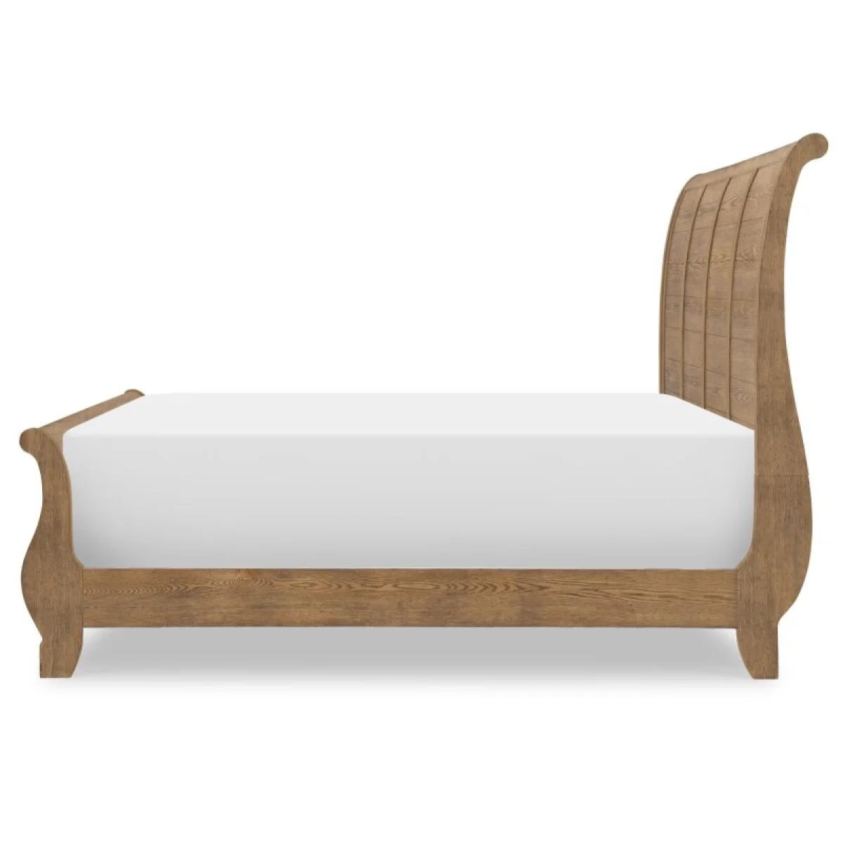 Complete Sleigh Bed 5/0 Queen Beds Barnwood Oak 7