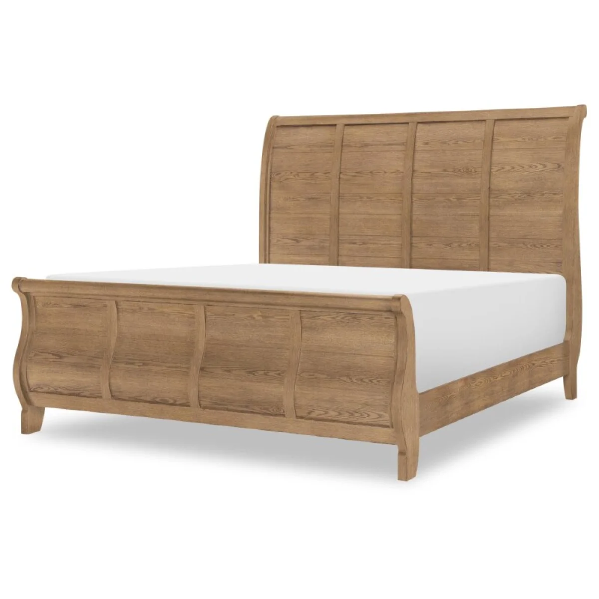 Complete Sleigh Bed 6/6 King Beds Barnwood Oak 4