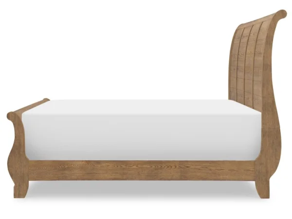 Complete Sleigh Bed 6/6 King Beds Barnwood Oak 15