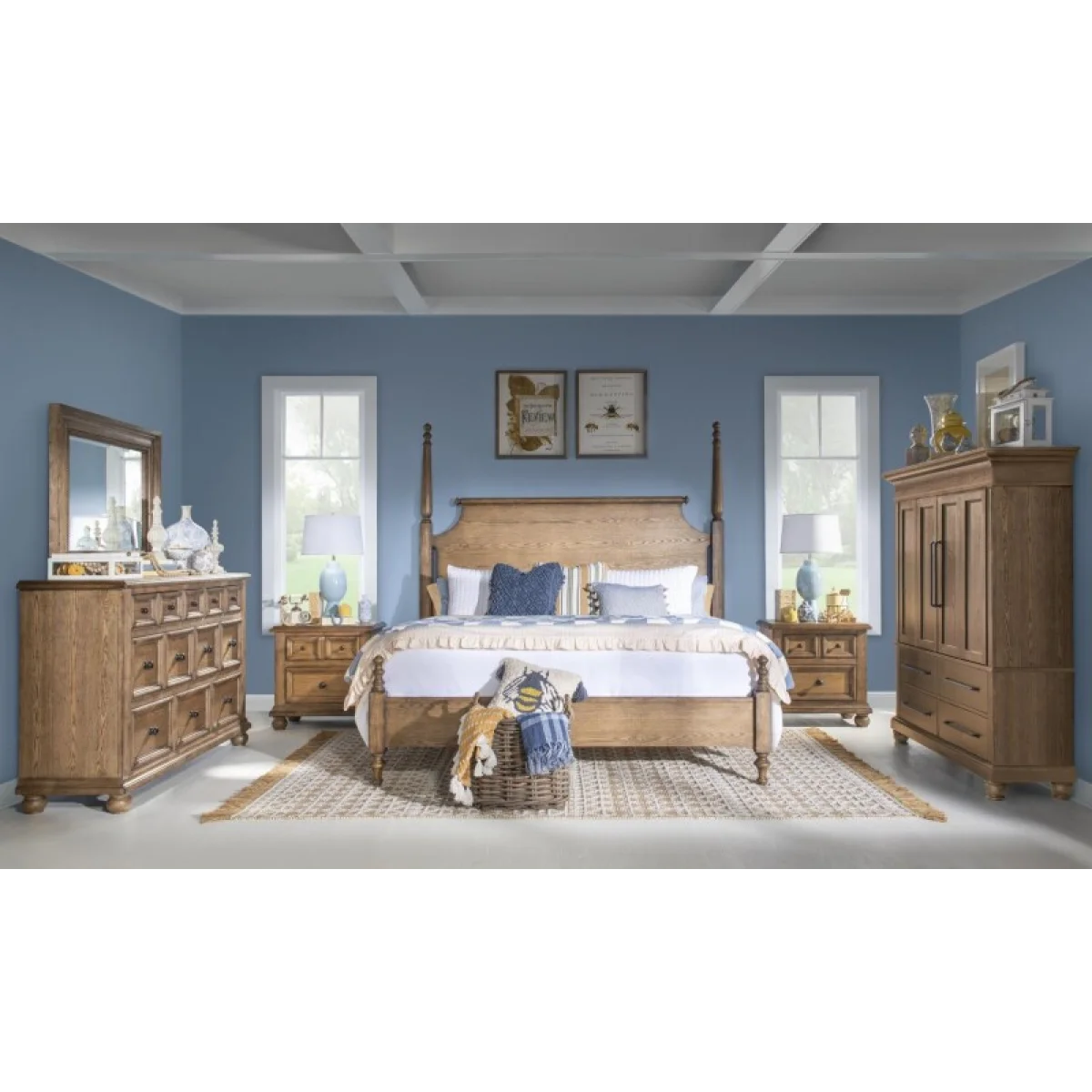 Complete High/low Poster Bed 6/6 King Beds Barnwood Oak 13