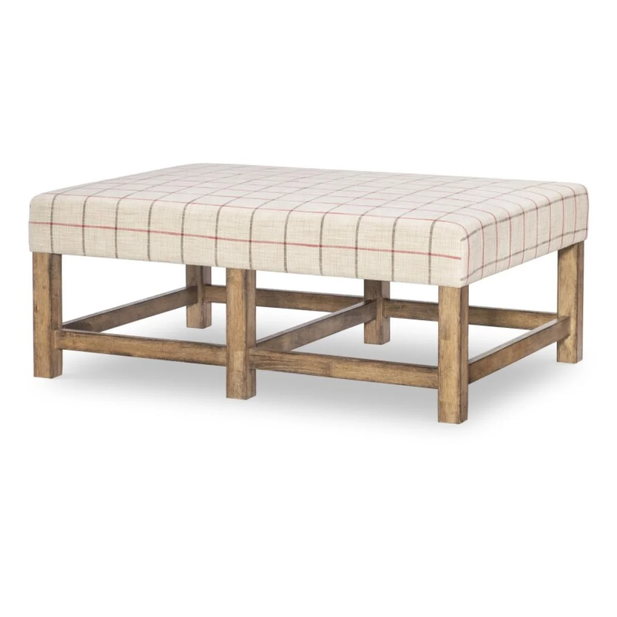 Upholstered Ottoman Cocktail Table Cocktail & Coffee Tables Barnwood Oak 4