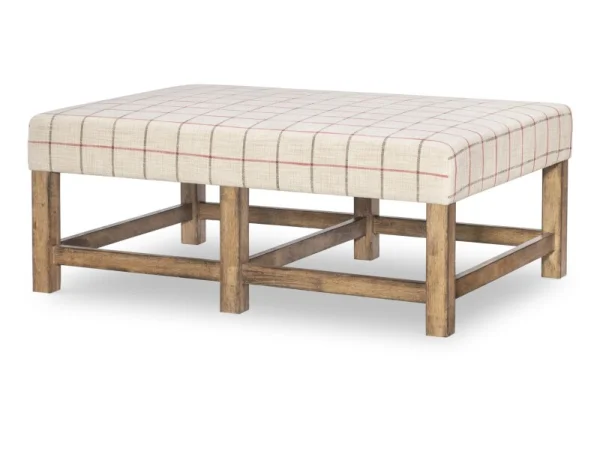 Upholstered Ottoman Cocktail Table Cocktail & Coffee Tables Barnwood Oak