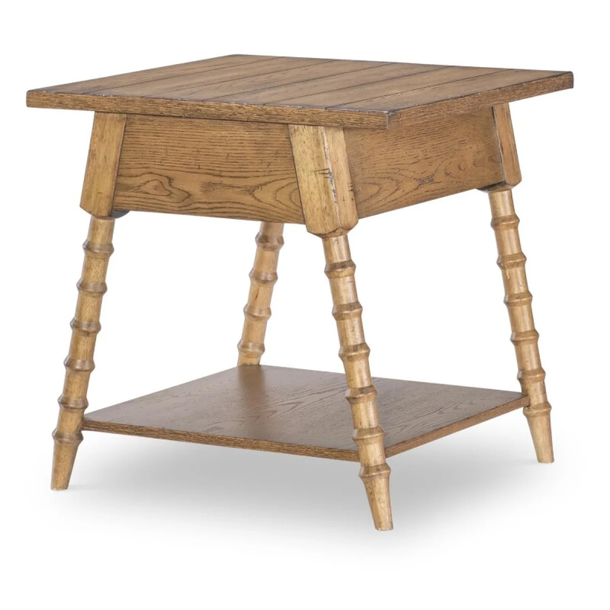 Splayed Bobbin Leg 1 Drw End Table End tables Barnwood Oak 6