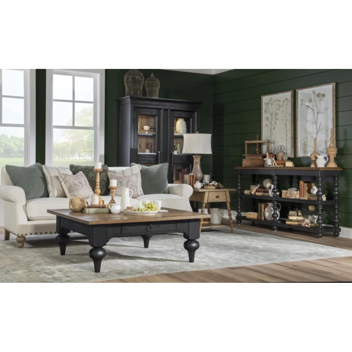 Splayed Bobbin Leg 1 Drw End Table End tables Barnwood Oak 9