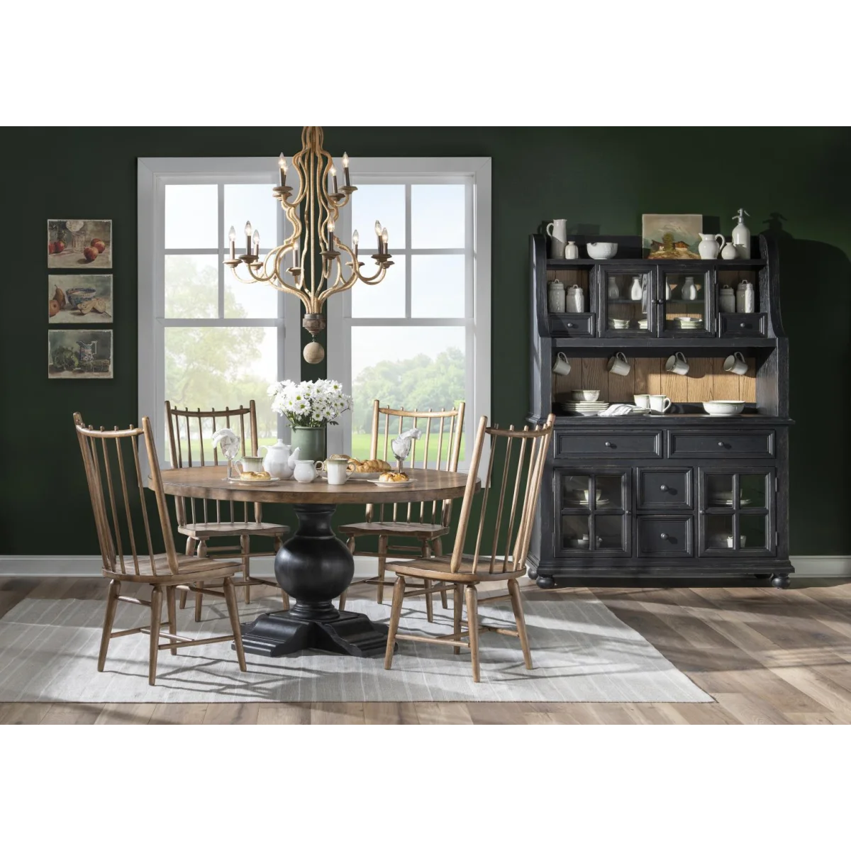 Spindle Back Side Chair Chairs & Benches Barnwood Oak 8