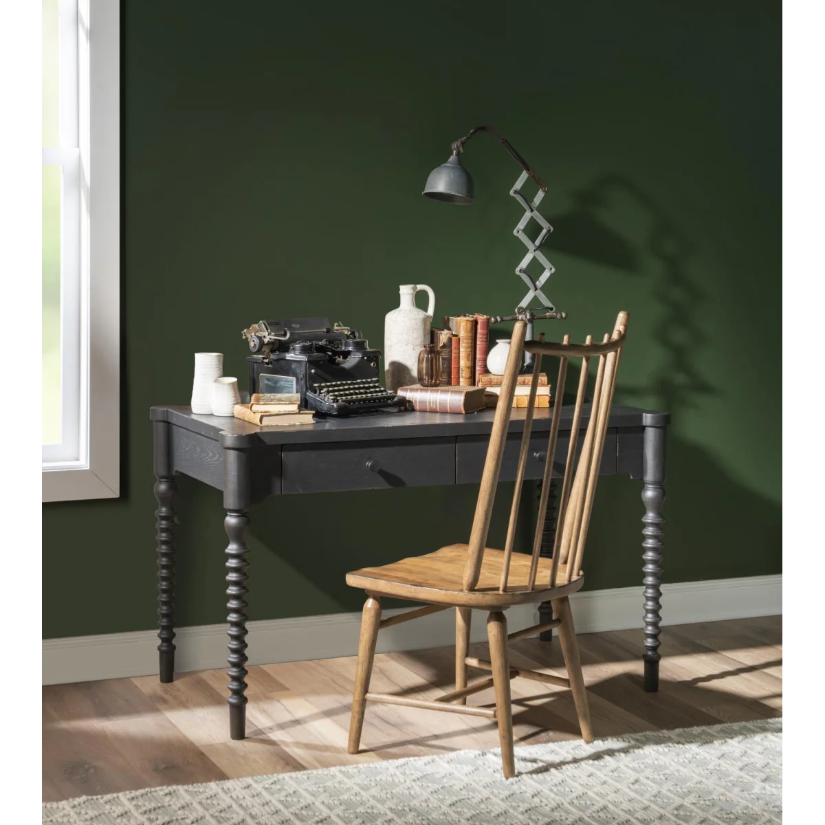 Spindle Back Side Chair Chairs & Benches Barnwood Oak 9