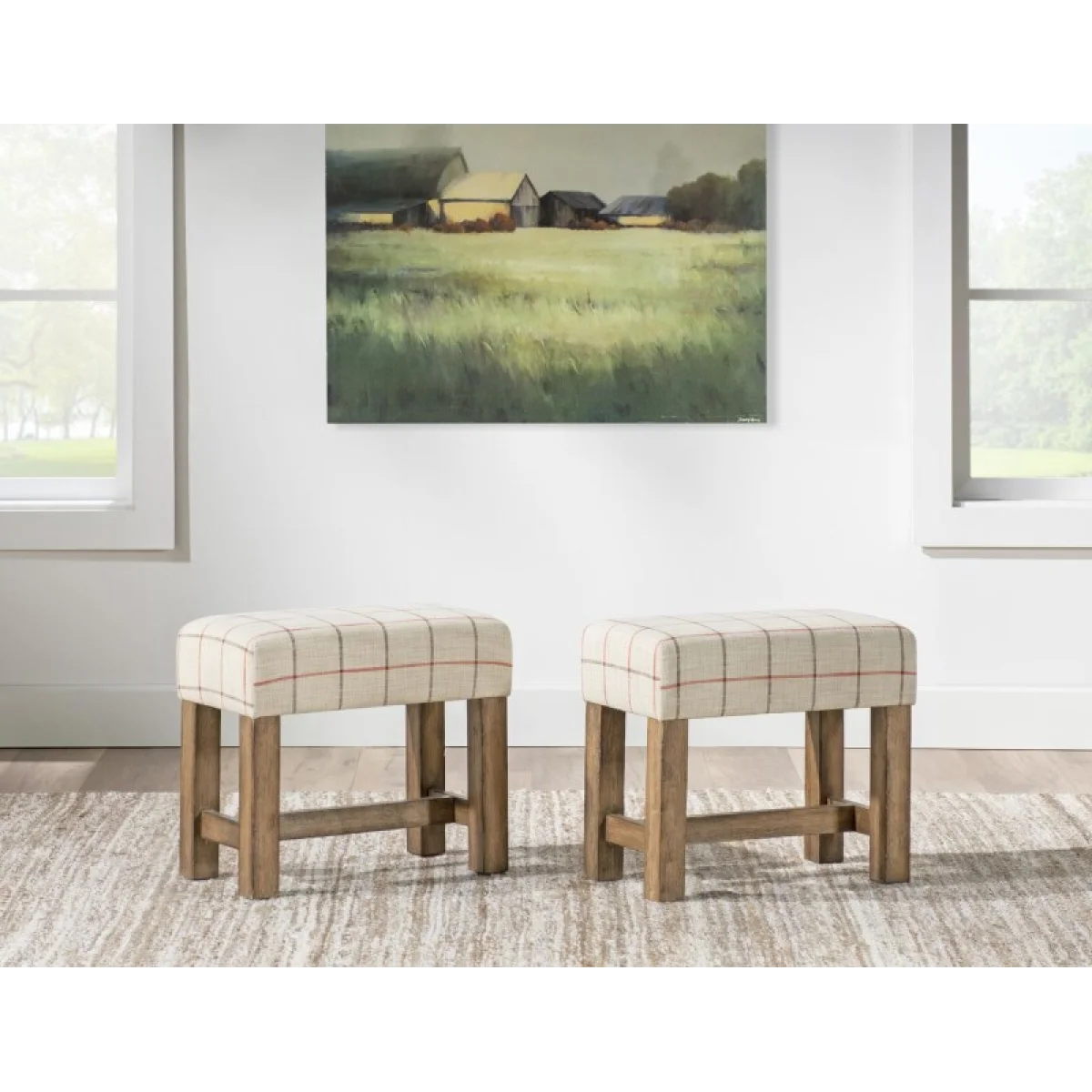 Upholstered Stool Barstools Barnwood Oak 6