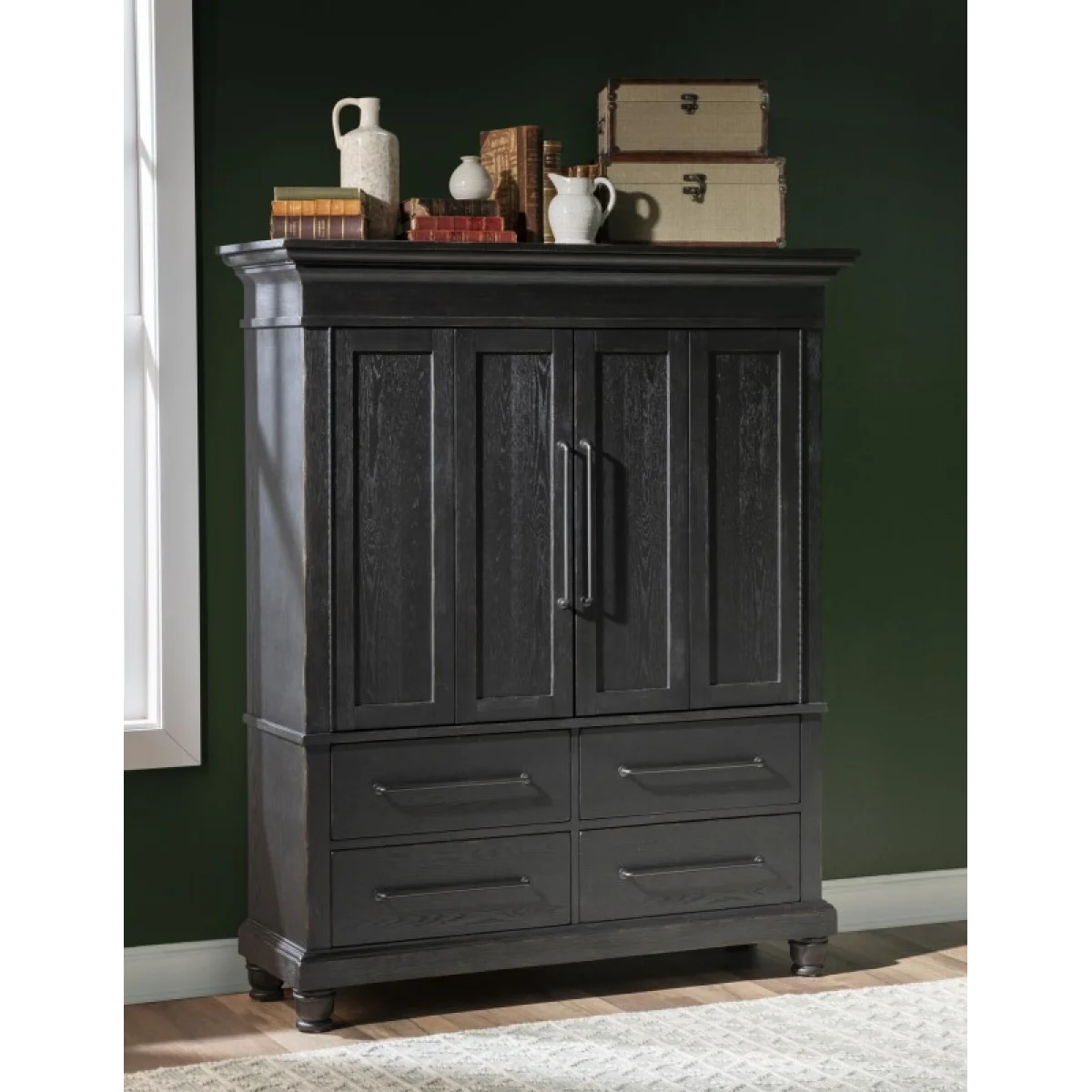 Armoire 4-drawers Dressers black 7