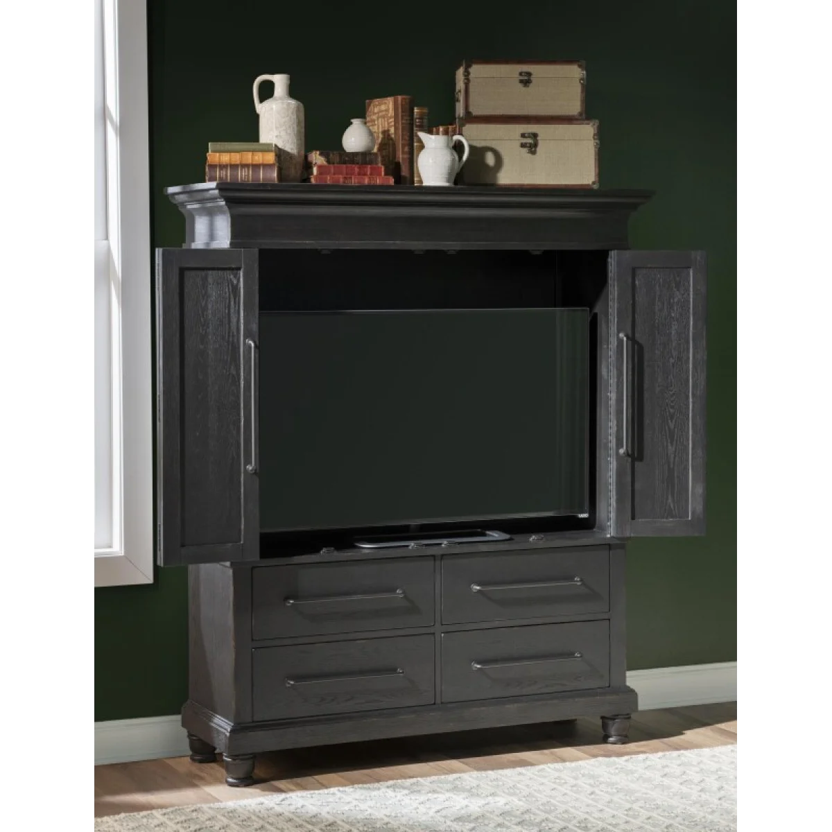 Armoire 4-drawers Dressers black 8
