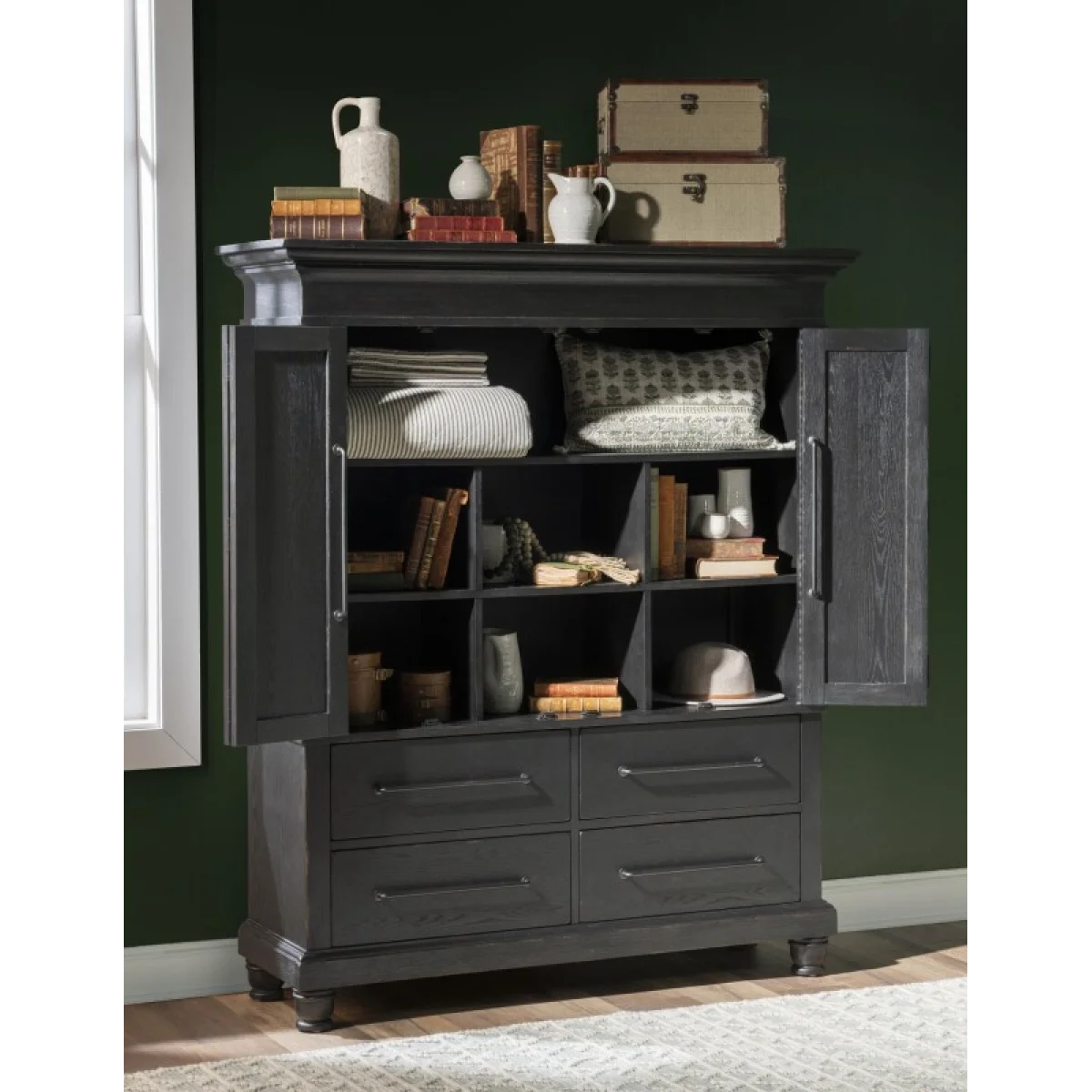 Armoire 4-drawers Dressers black 10