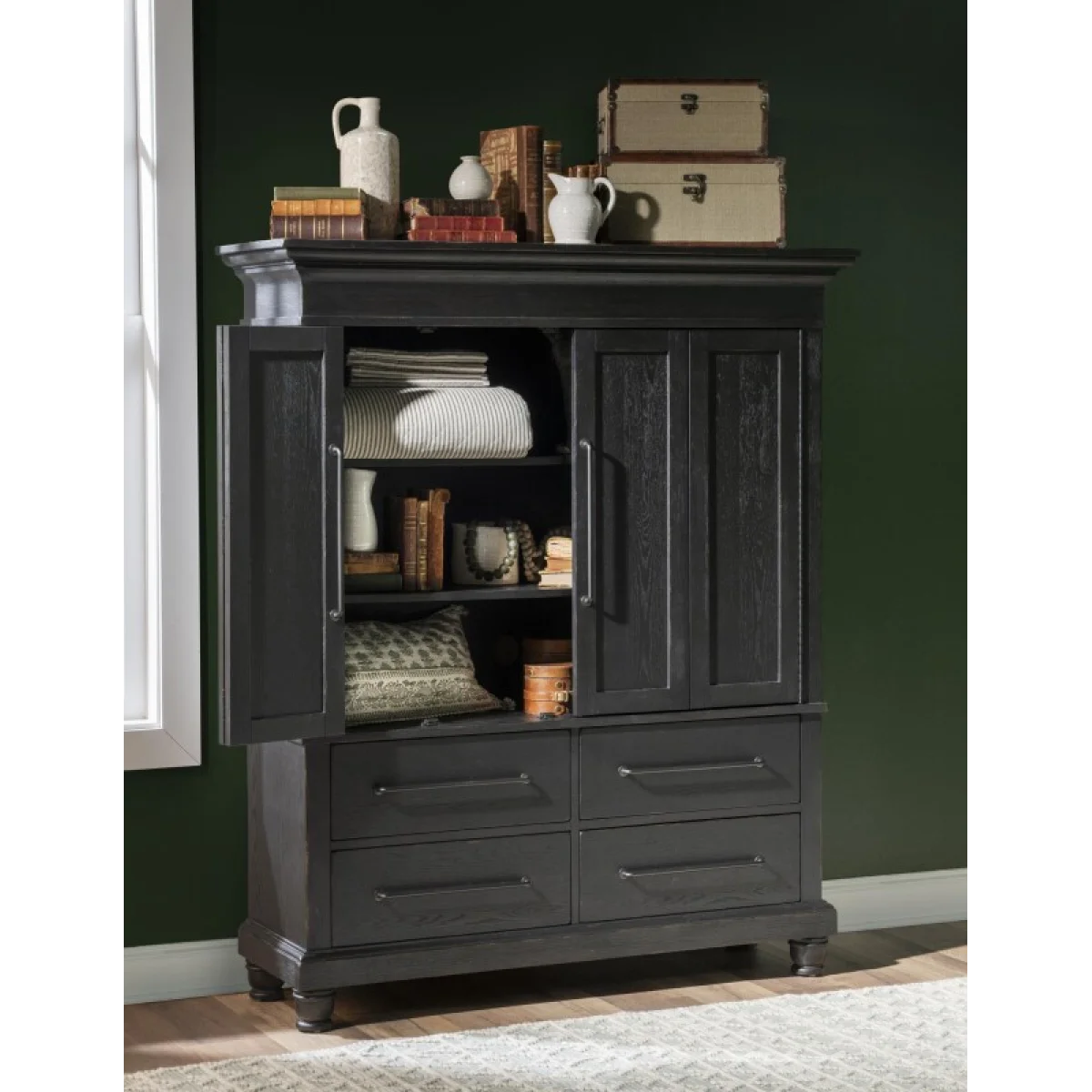 Armoire 4-drawers Dressers black 11