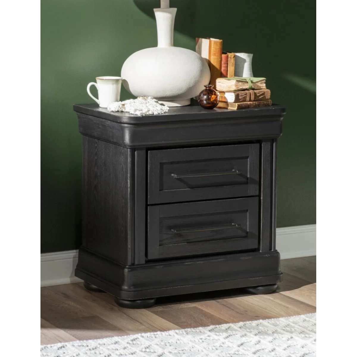 Nightstand 2 Drw W/ Power Nightstands black 6