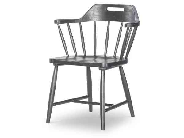 Spindle Back Arm Chair W. Handle Cut Out Chairs & Benches black