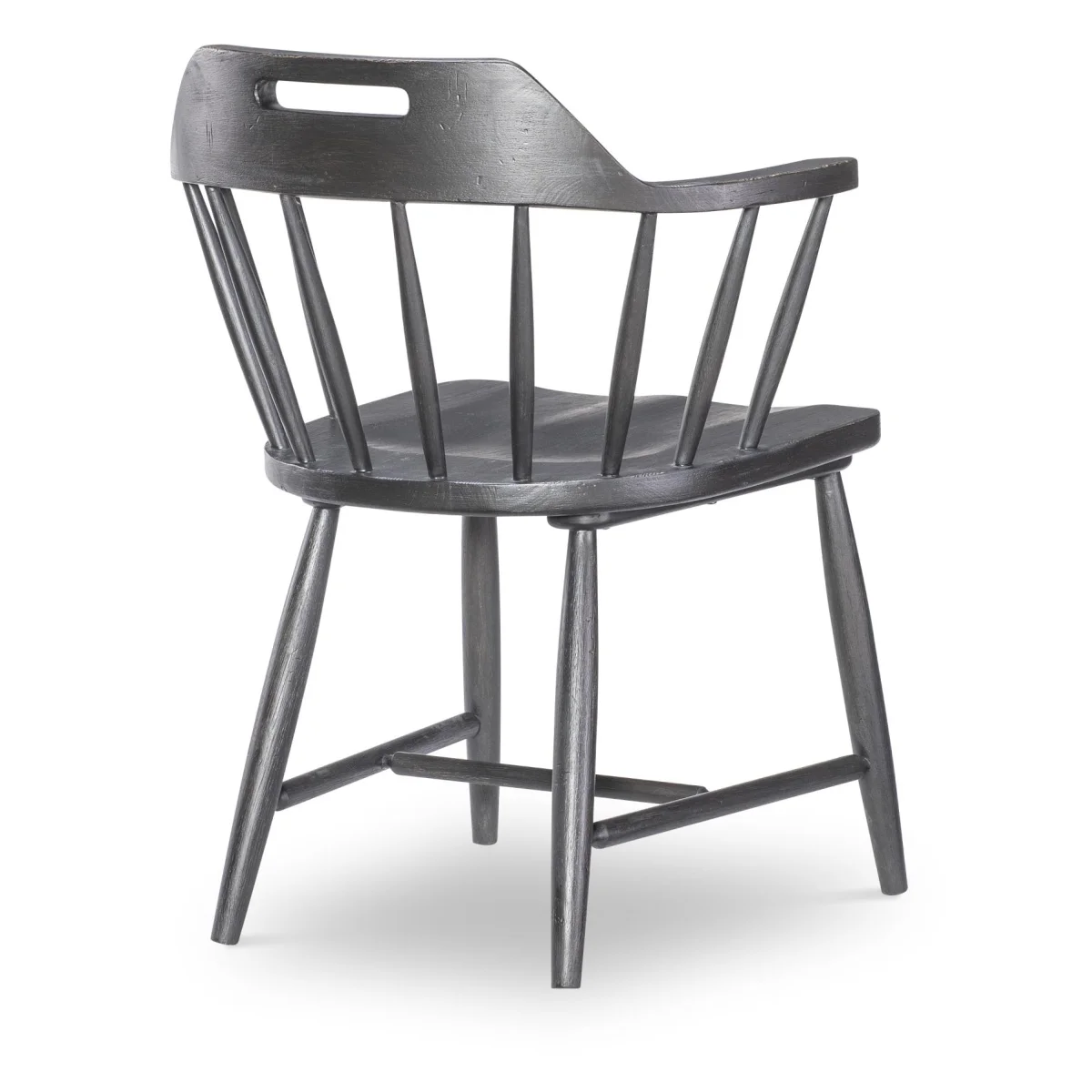 Spindle Back Arm Chair W. Handle Cut Out Chairs & Benches black 6