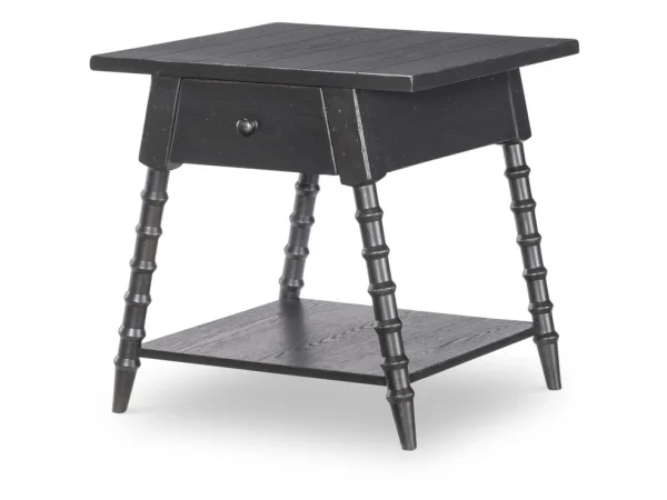 Splayed Bobbin Leg 1 Drw End Table End tables black