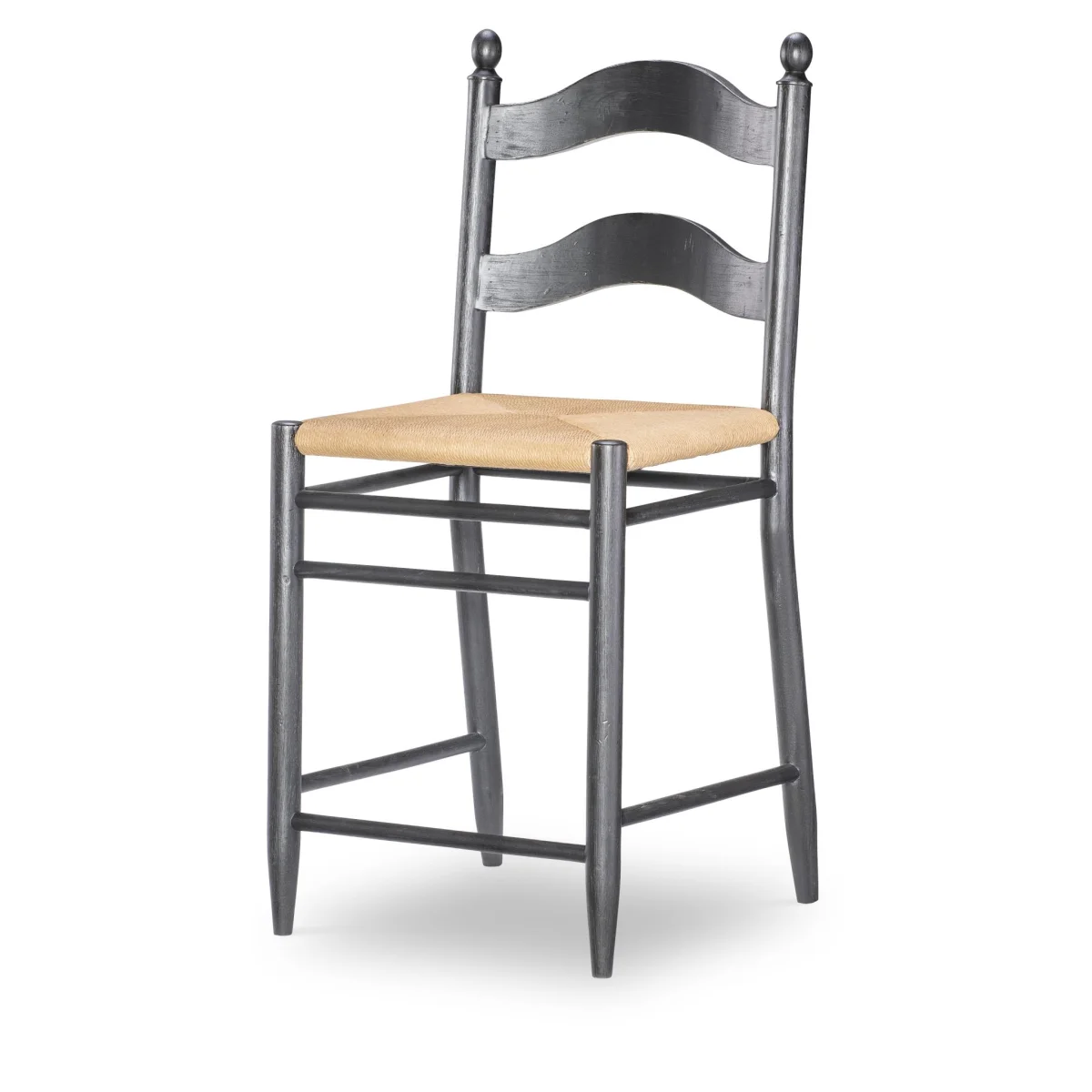Rush Seat Ladder Back Counter Height Chair Chairs & Benches black 4