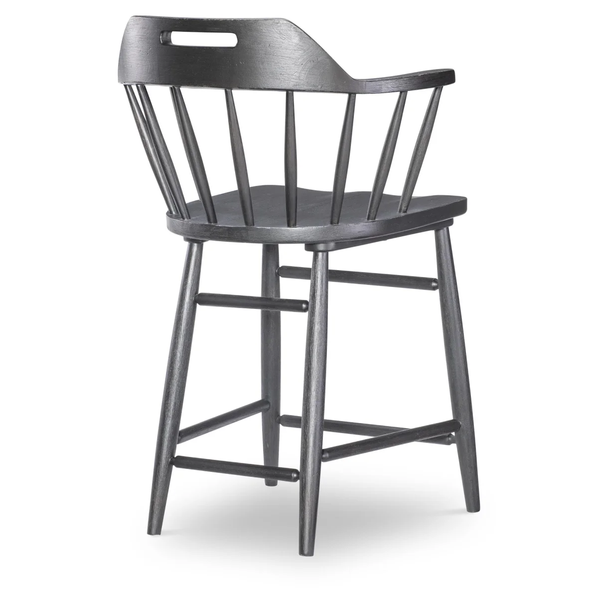 Counter Height Spindle Back Arm Chair With Handle Cut Out Chairs & Benches black 6