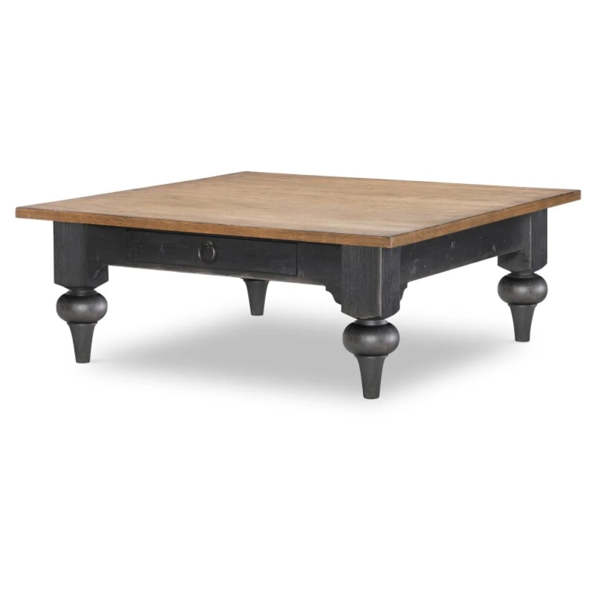 Square Cocktail Table Cocktail & Coffee Tables Barnwood Oak And Kettle Black 4