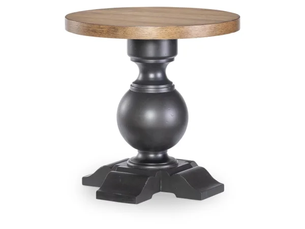 Urn Base End Table End tables Barnwood Oak And Kettle Black