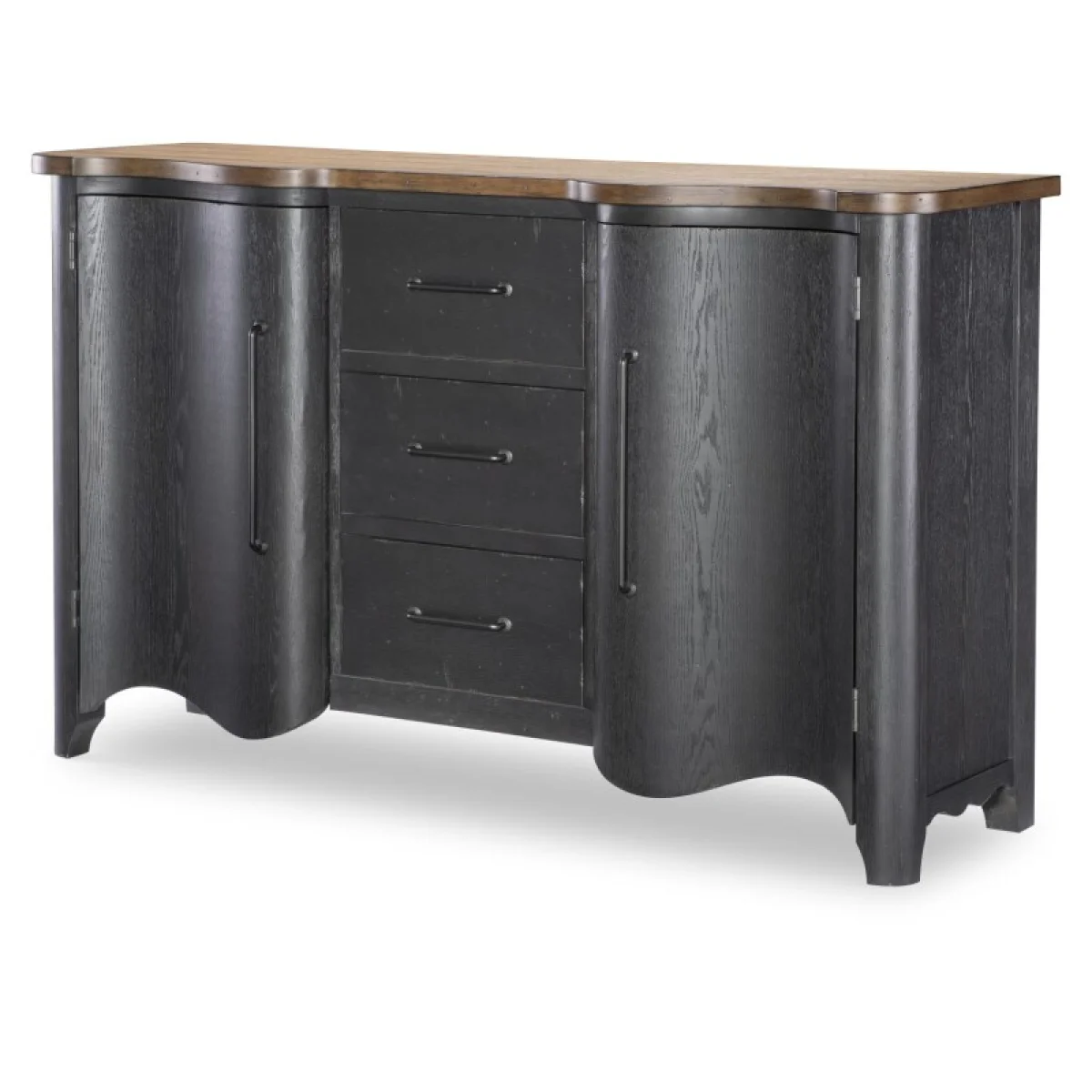 Door Chest 3 Drw Chests Barnwood Oak And Kettle Black 4