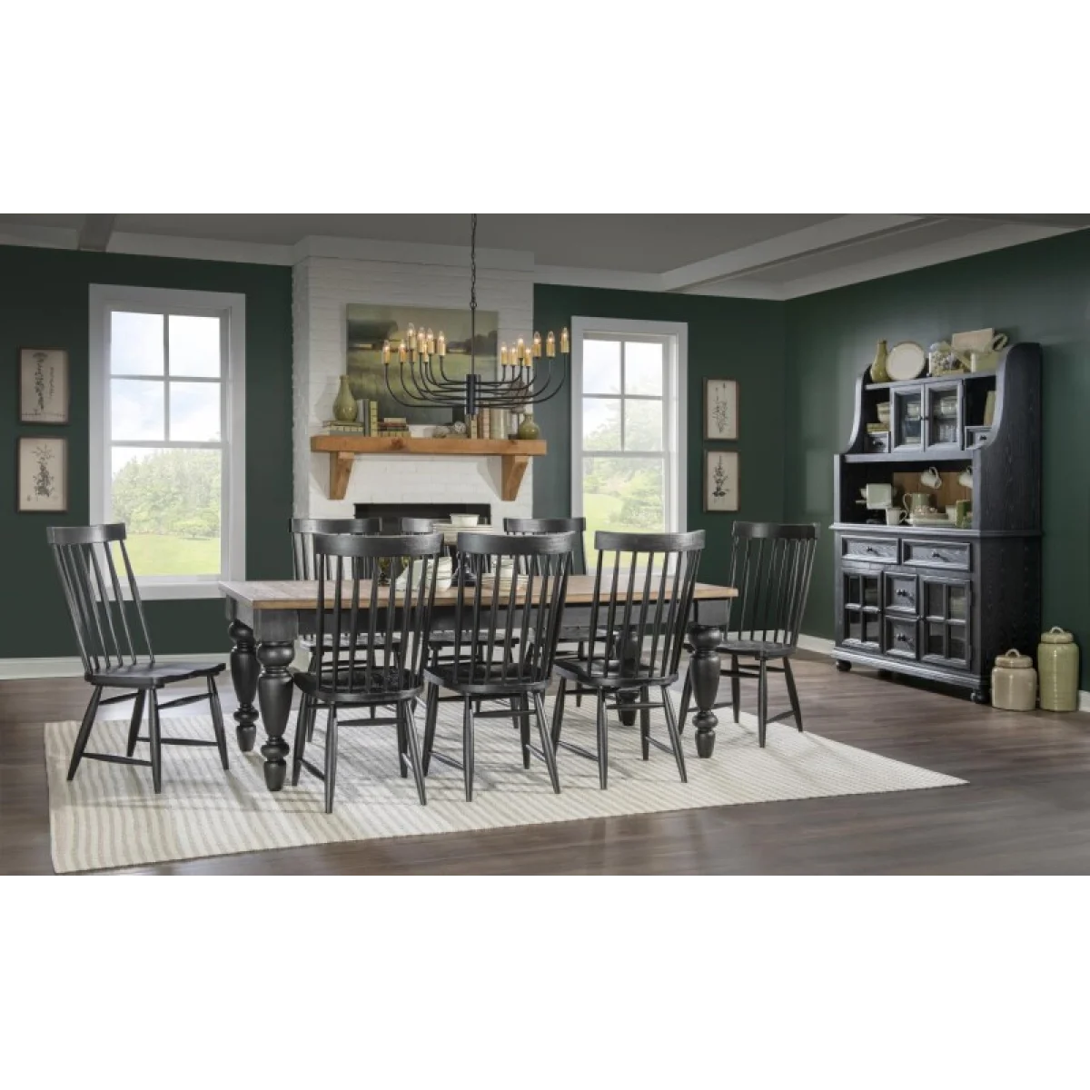 Chimney Leg Table Dining Tables Barnwood Oak And Kettle Black 10