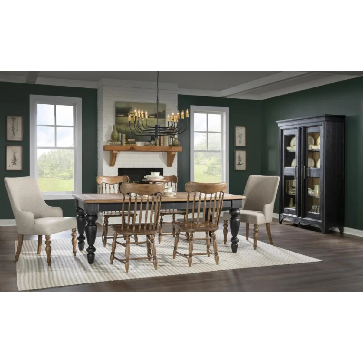 Chimney Leg Table Dining Tables Barnwood Oak And Kettle Black 11