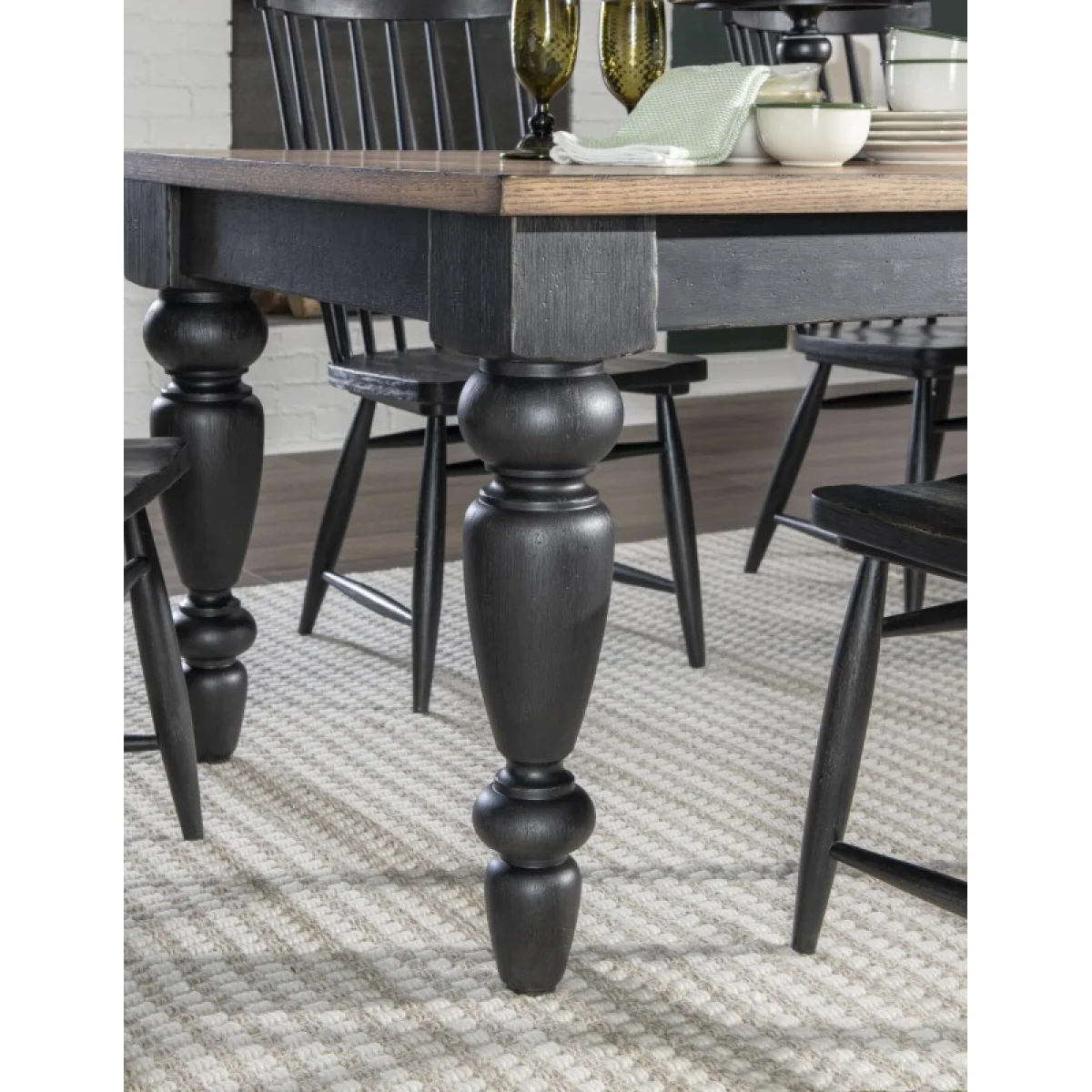Chimney Leg Table Dining Tables Barnwood Oak And Kettle Black 13