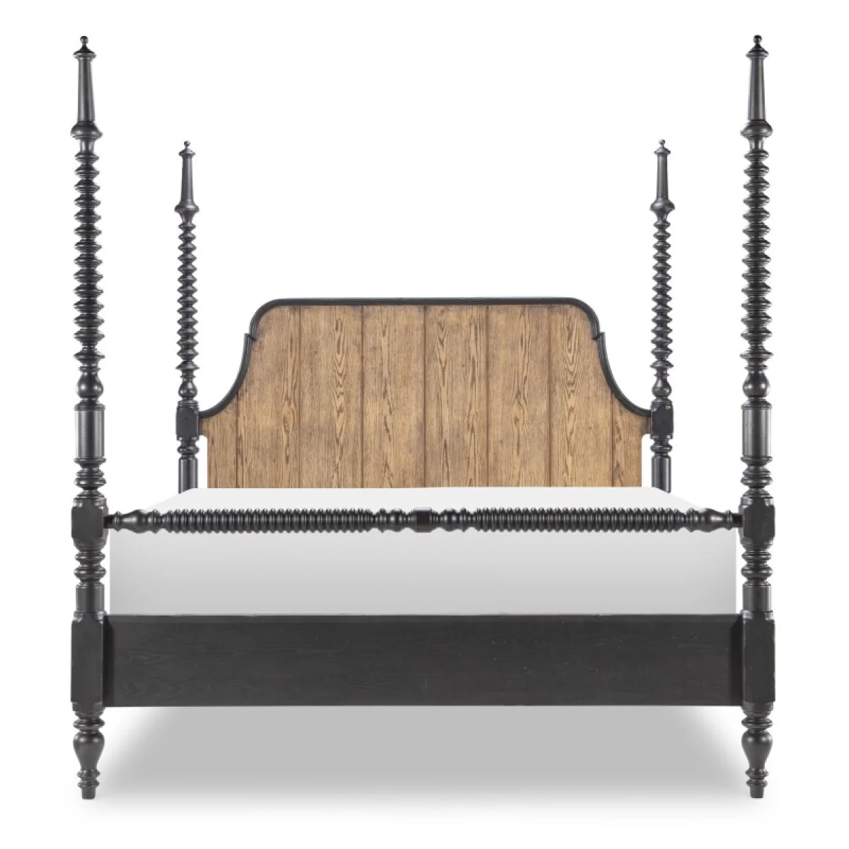 Complete Bobbin Post Bed 6/6 King Beds Barnwood Oak And Kettle Black 6