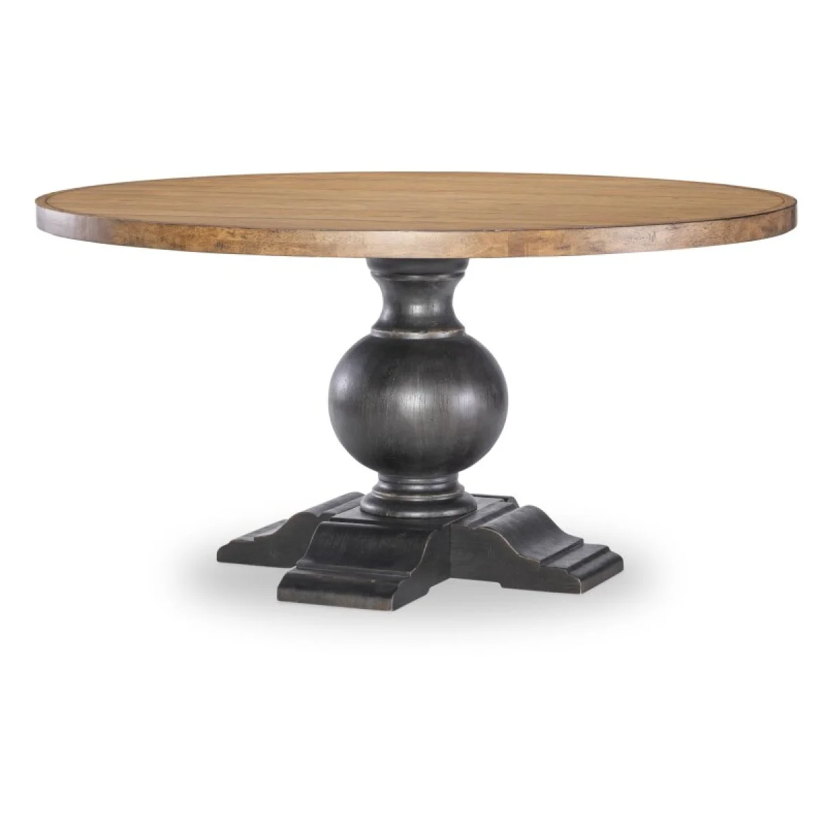 Round Dining Table Complete Dining Tables Barnwood Oak And Kettle Black 4