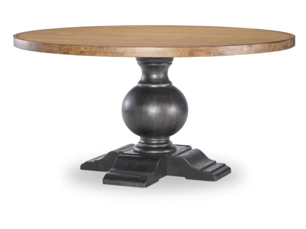 Round Dining Table Complete Dining Tables Barnwood Oak And Kettle Black