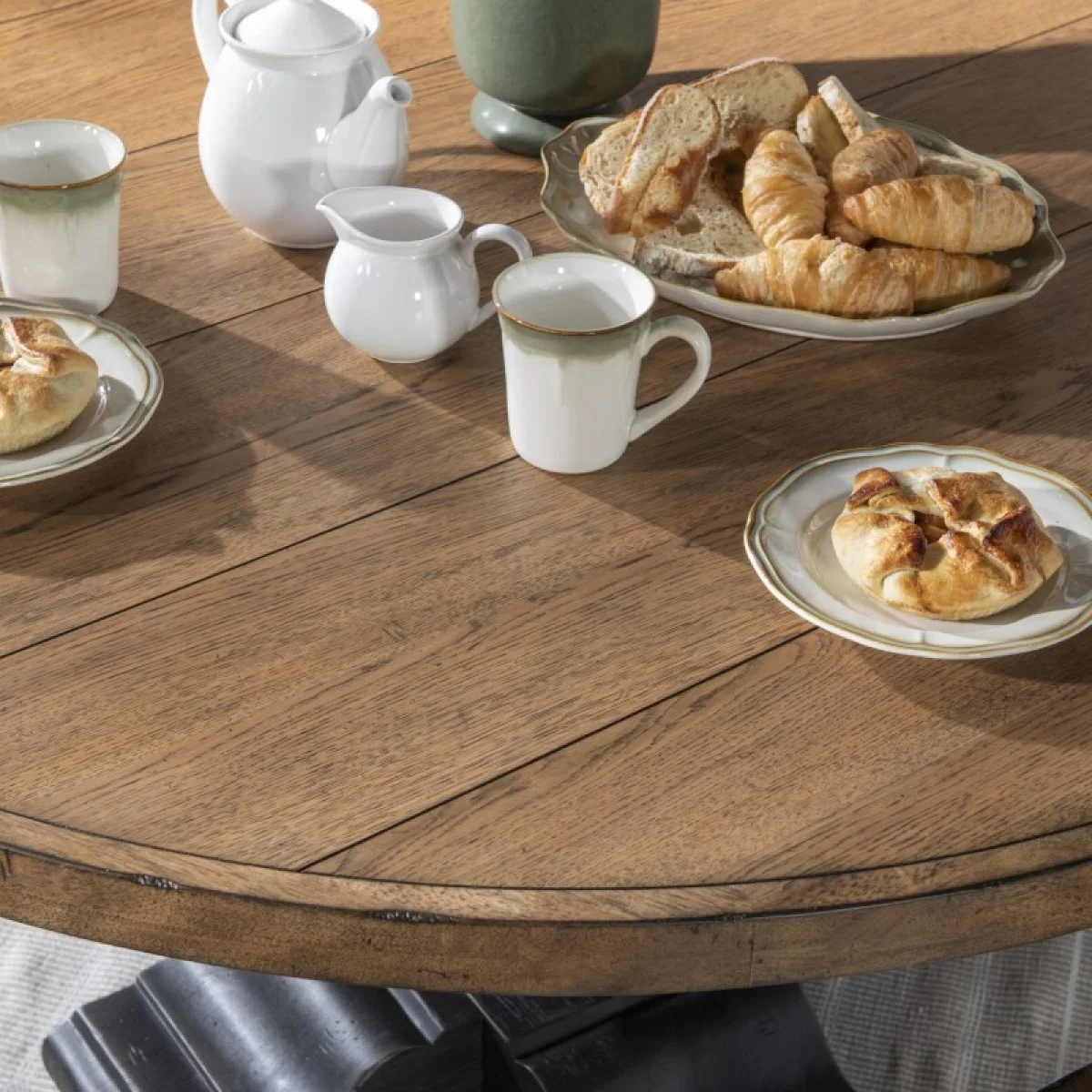 Round Dining Table Complete Dining Tables Barnwood Oak And Kettle Black 8