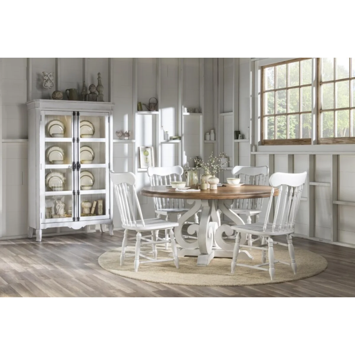 Round Dining Table Dining Tables Barnwood Oak And Picket Fence 7