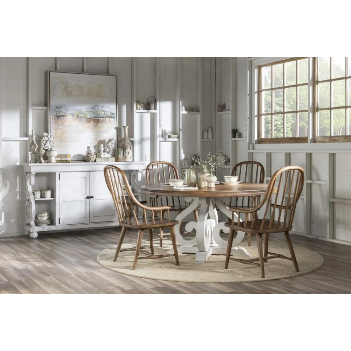 Round Dining Table Dining Tables Barnwood Oak And Picket Fence 8